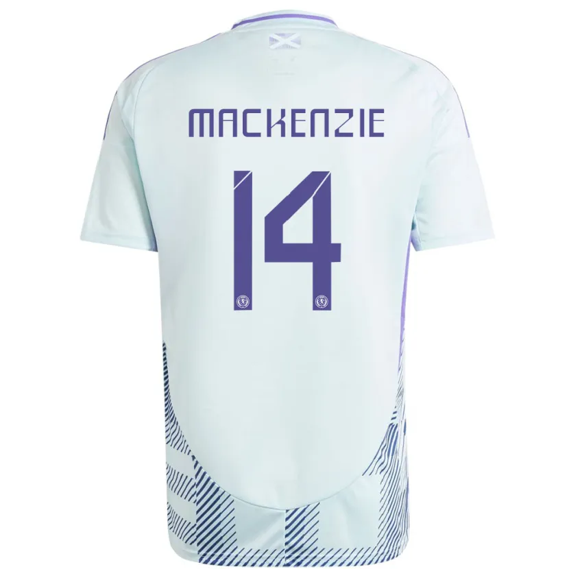 Danxen Homem Camisola Escócia Magnus Mackenzie #14 Azul Menta Claro Alternativa 24-26 Camisa