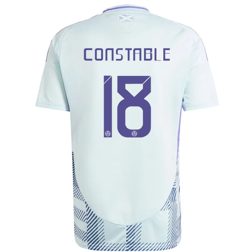 Danxen Homem Camisola Escócia Scott Constable #18 Azul Menta Claro Alternativa 24-26 Camisa