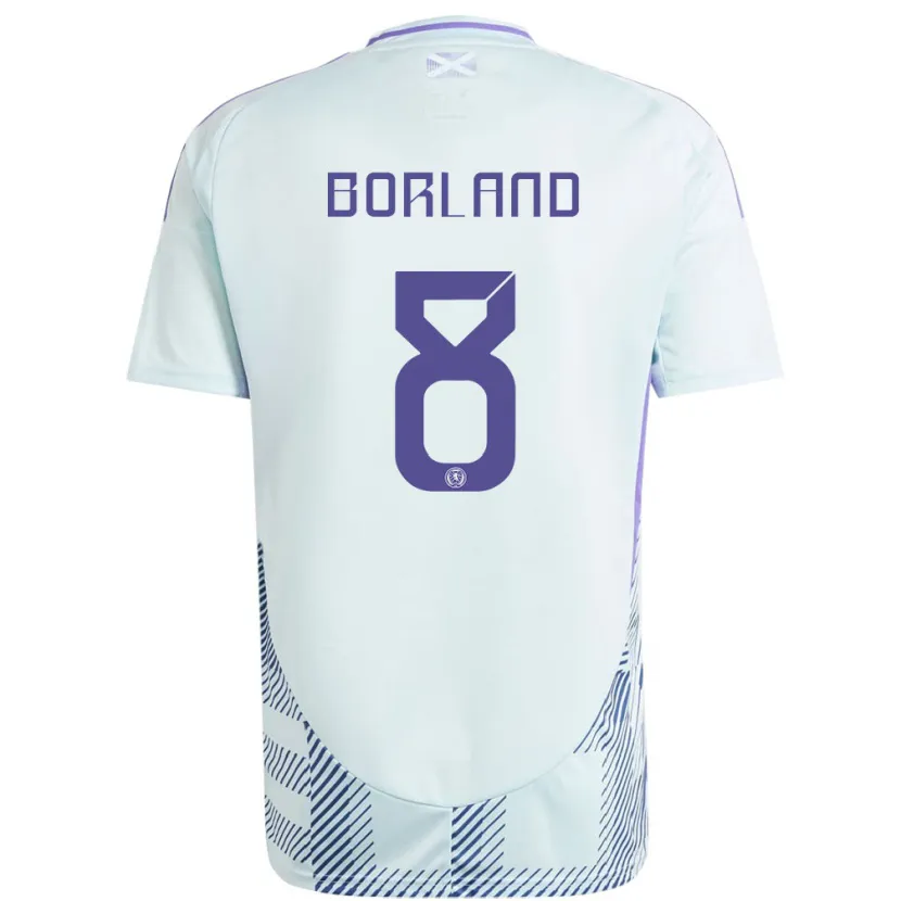 Danxen Homem Camisola Escócia Aidan Borland #8 Azul Menta Claro Alternativa 24-26 Camisa
