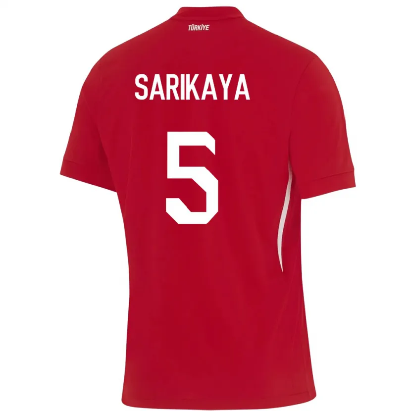 Danxen Homem Camisola Turquia Efe Sarıkaya #5 Vermelho Alternativa 24-26 Camisa