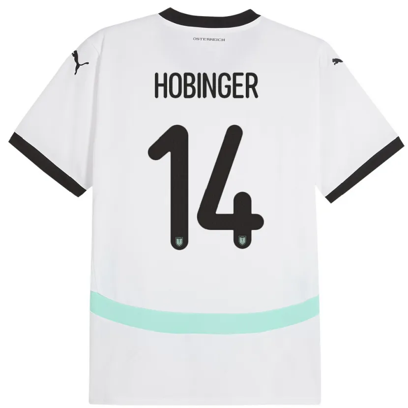 Danxen Homem Camisola Áustria Marie Höbinger #14 Branco Alternativa 24-26 Camisa