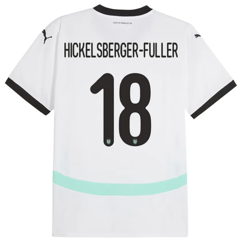 Danxen Homem Camisola Áustria Julia Hickelsberger-Füller #18 Branco Alternativa 24-26 Camisa