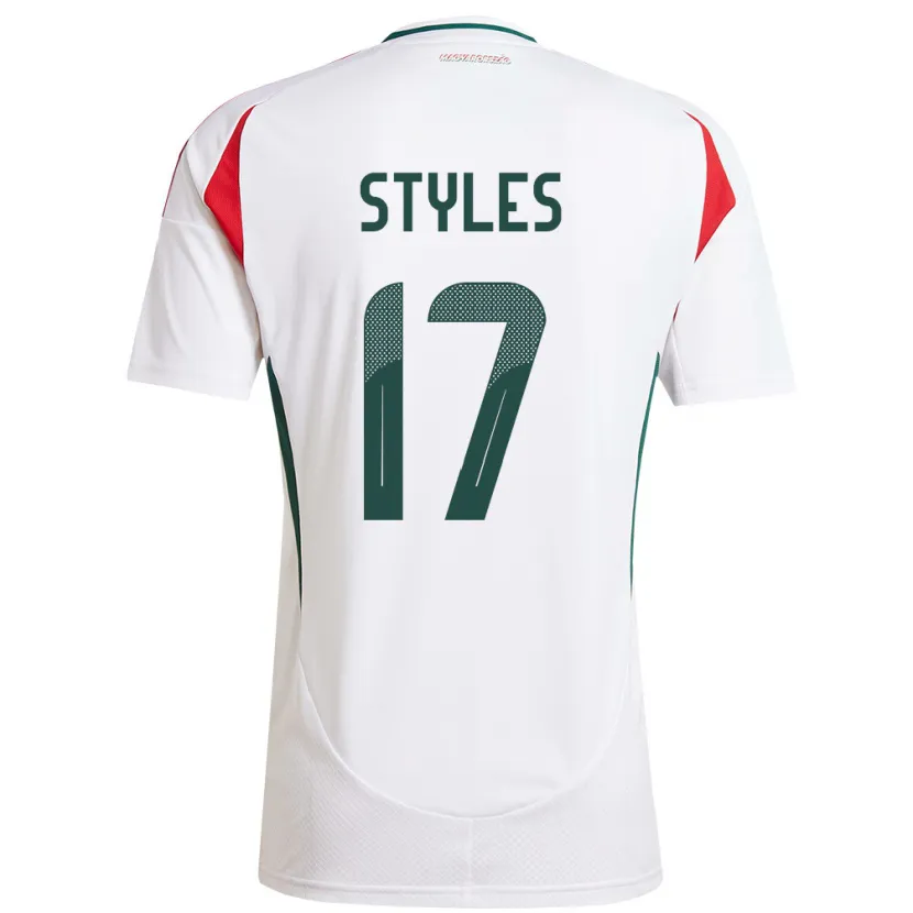 Danxen Homem Camisola Hungria Callum Styles #17 Branco Alternativa 24-26 Camisa