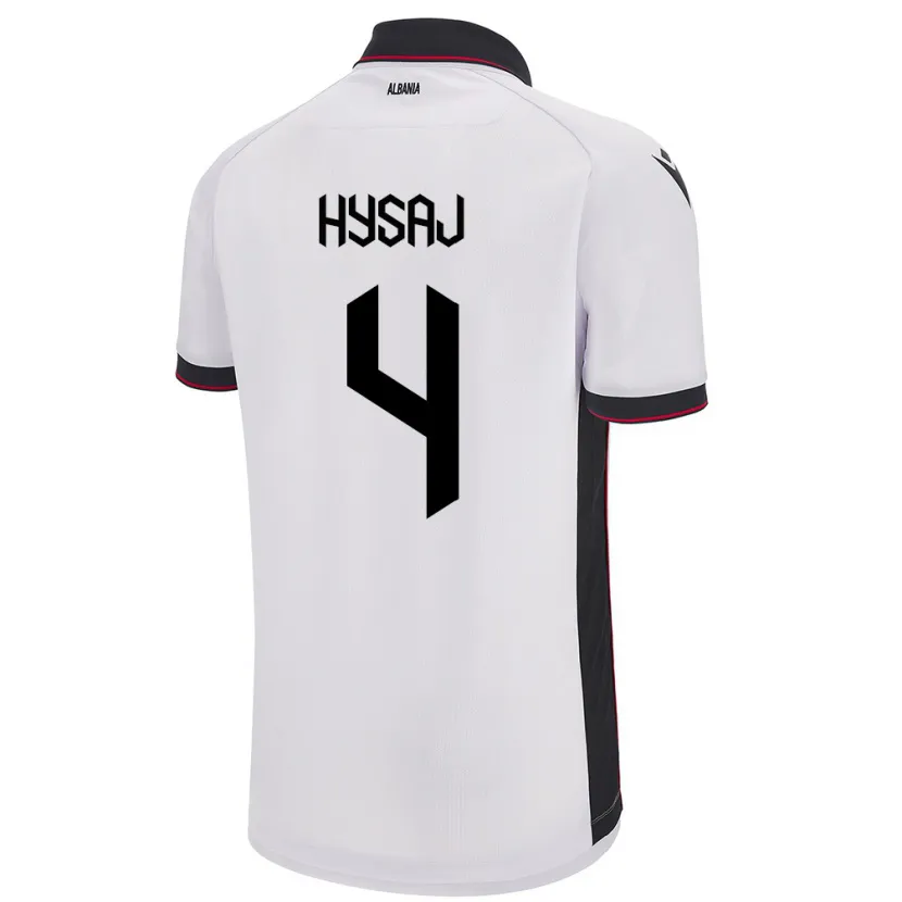 Danxen Homem Camisola Albânia Elseid Hysaj #4 Branco Alternativa 24-26 Camisa