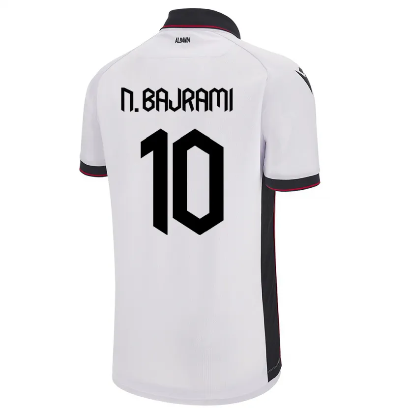 Danxen Homem Camisola Albânia Nedim Bajrami #10 Branco Alternativa 24-26 Camisa