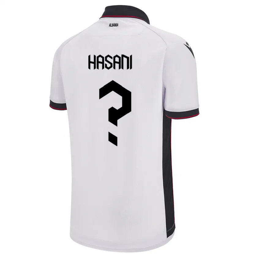 Danxen Homem Camisola Albânia Ron Hasani #0 Branco Alternativa 24-26 Camisa