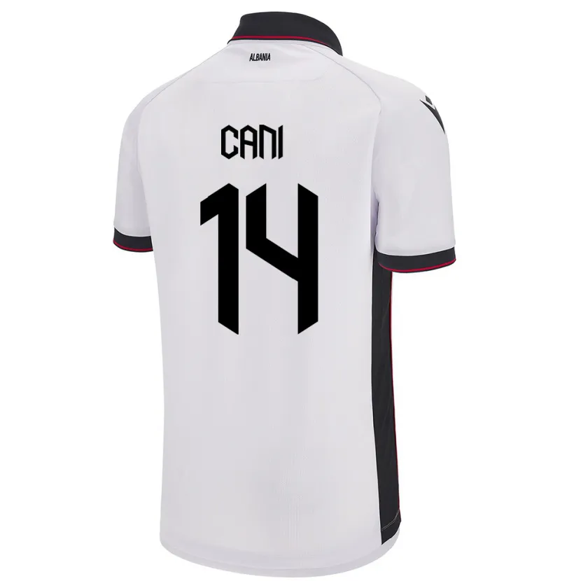 Danxen Homem Camisola Albânia Gabrian Cani #14 Branco Alternativa 24-26 Camisa
