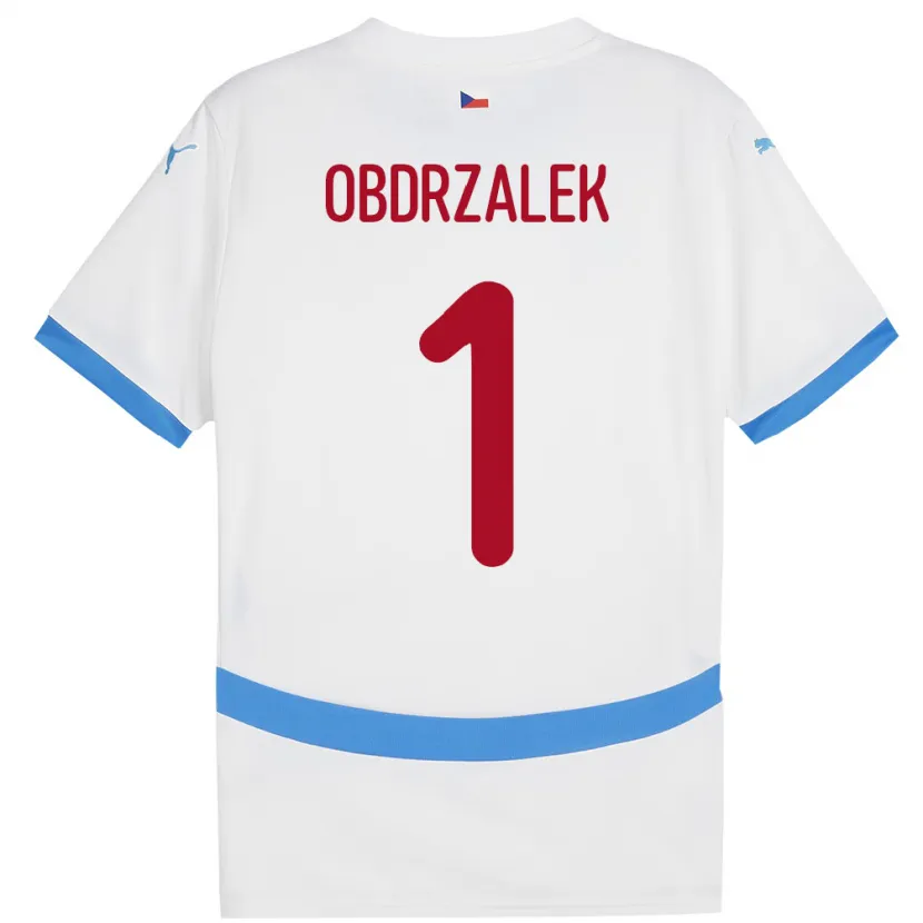 Danxen Homem Camisola República Checa Marek Obdrzalek #1 Branco Alternativa 24-26 Camisa