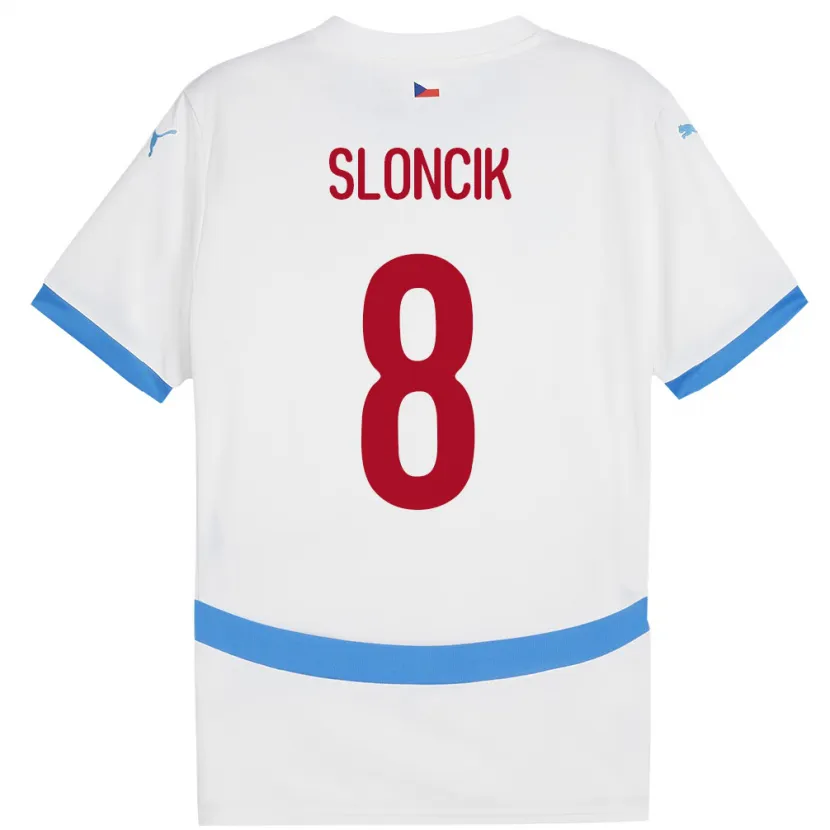 Danxen Homem Camisola República Checa Simon Sloncik #8 Branco Alternativa 24-26 Camisa