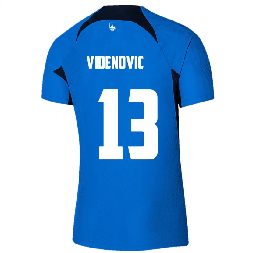 Danxen Homem Camisola Eslovênia Denis Videnovic #13 Azul Alternativa 24-26 Camisa