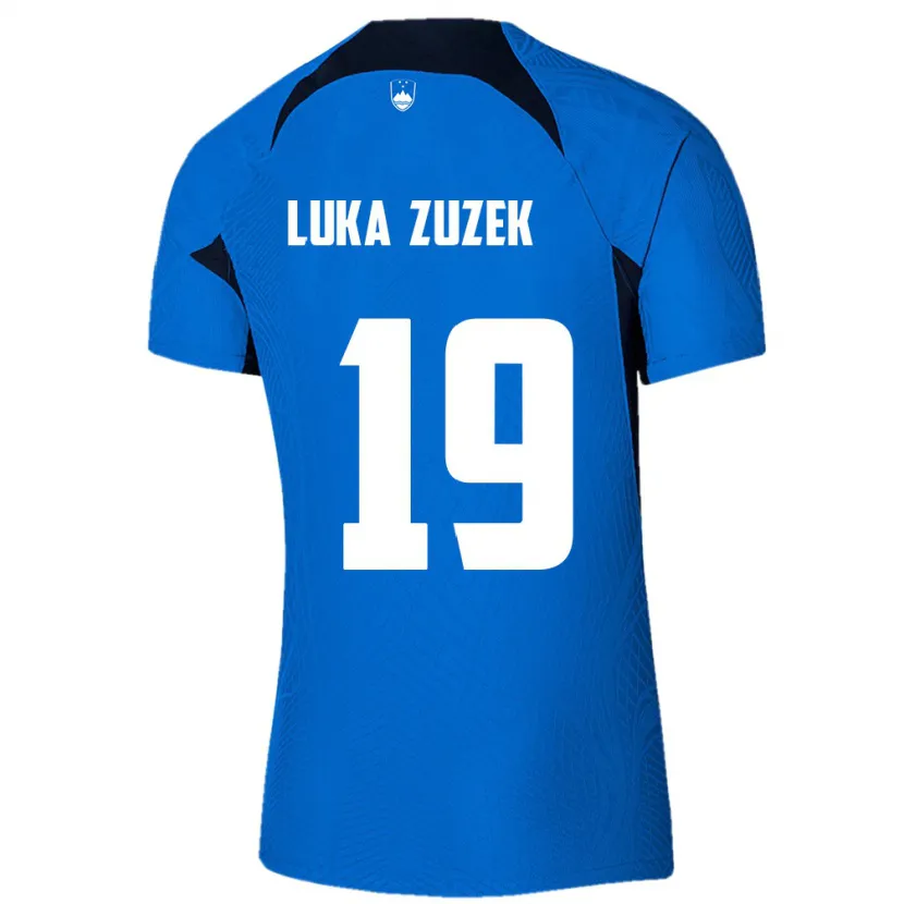 Danxen Homem Camisola Eslovênia Zan Luka Zuzek #19 Azul Alternativa 24-26 Camisa