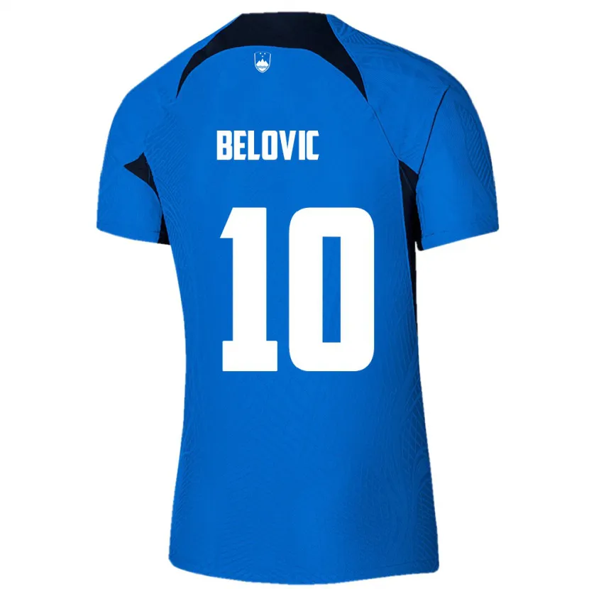 Danxen Homem Camisola Eslovênia Nik Belovic #10 Azul Alternativa 24-26 Camisa