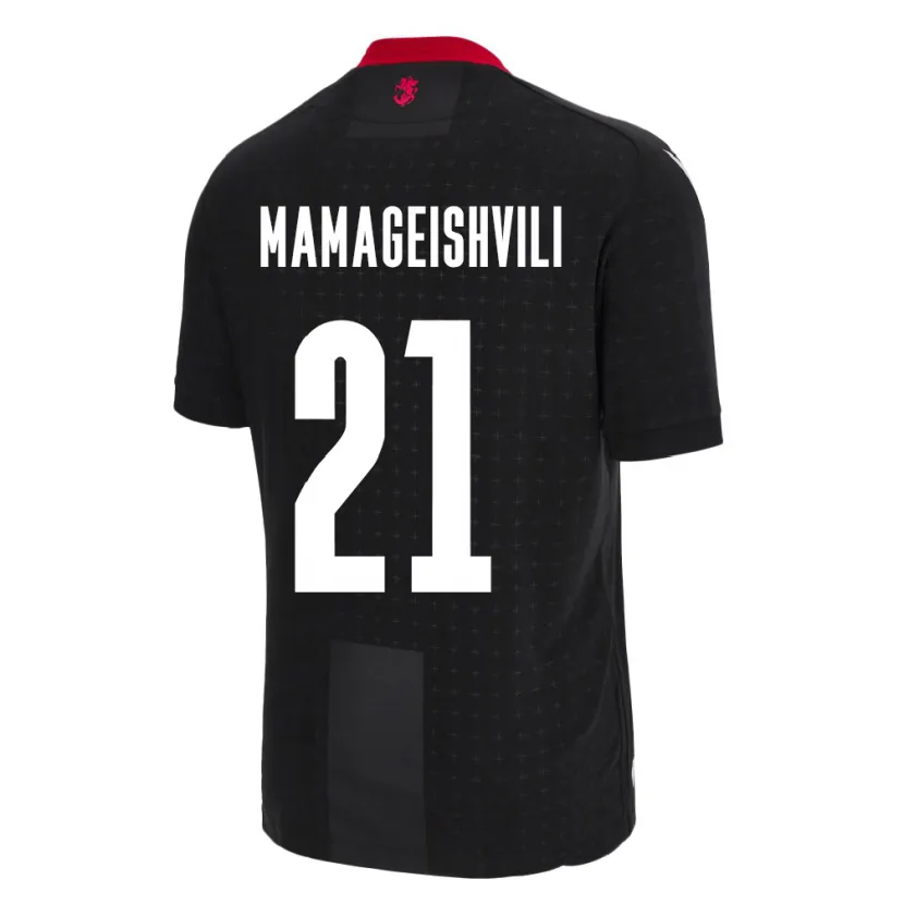 Danxen Homem Camisola Geórgia Otar Mamageishvili #21 Preto Alternativa 24-26 Camisa