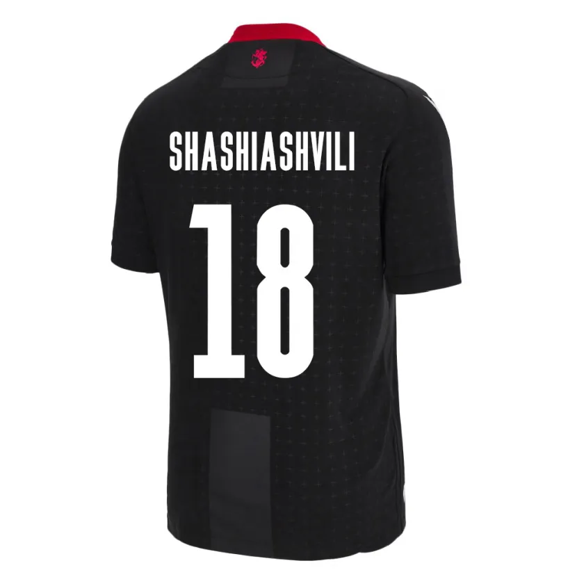 Danxen Homem Camisola Geórgia Luka Shashiashvili #18 Preto Alternativa 24-26 Camisa
