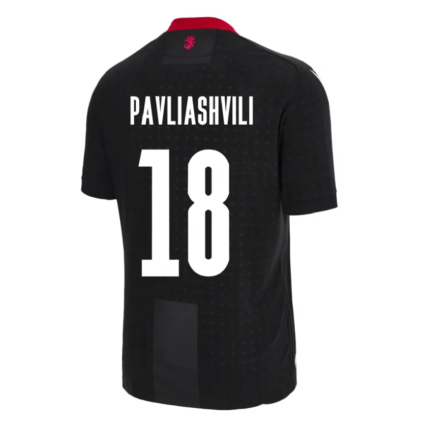 Danxen Homem Camisola Geórgia Ana Pavliashvili #18 Preto Alternativa 24-26 Camisa