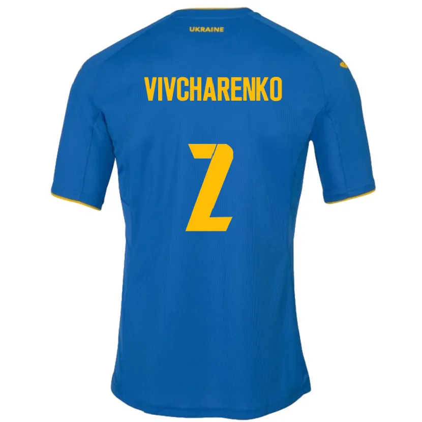 Danxen Homem Camisola Ucrânia Kostyantyn Vivcharenko #2 Azul Alternativa 24-26 Camisa