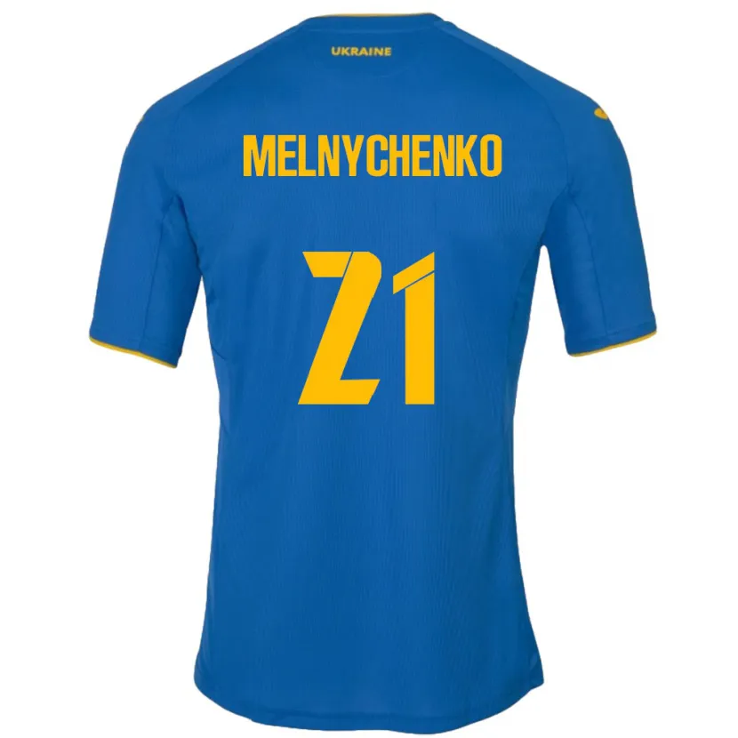 Danxen Homem Camisola Ucrânia Maksym Melnychenko #21 Azul Alternativa 24-26 Camisa