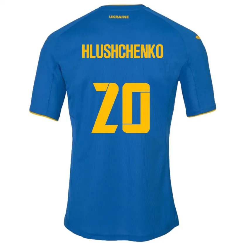 Danxen Homem Camisola Ucrânia Inna Hlushchenko #20 Azul Alternativa 24-26 Camisa