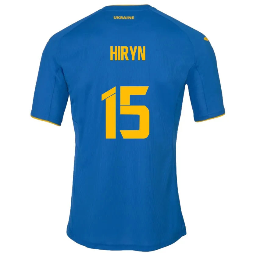 Danxen Homem Camisola Ucrânia Viktoriya Hiryn #15 Azul Alternativa 24-26 Camisa
