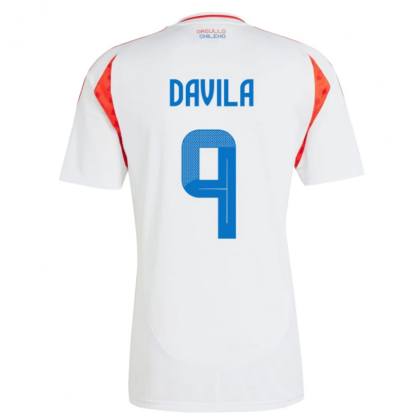 Danxen Homem Camisola Chile Víctor Dávila #9 Branco Alternativa 24-26 Camisa