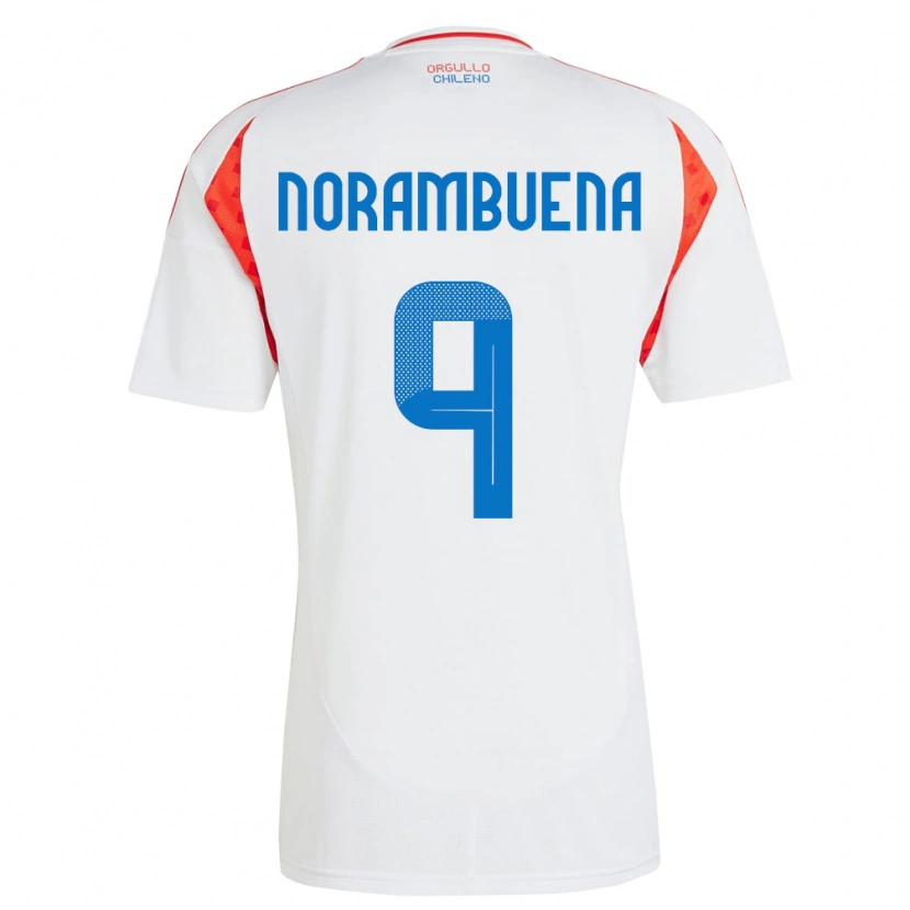 Danxen Homem Camisola Chile Gabriel Norambuena #9 Branco Alternativa 24-26 Camisa