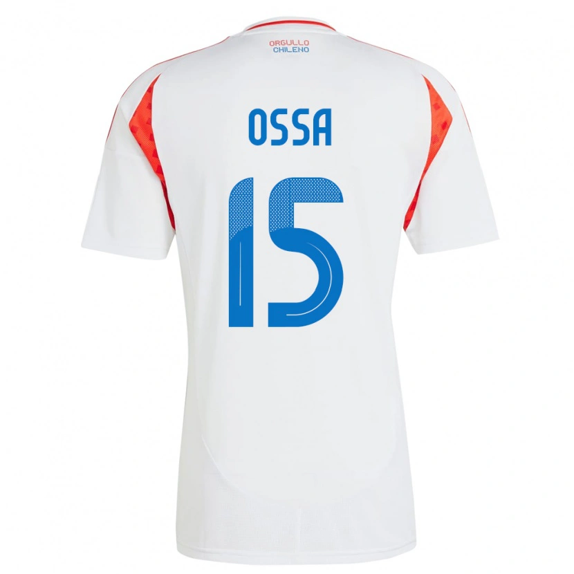 Danxen Homem Camisola Chile Diego Ossa #15 Branco Alternativa 24-26 Camisa
