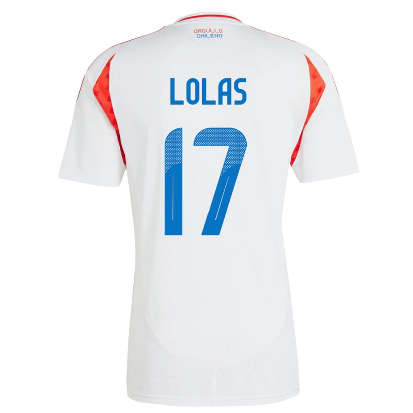 Danxen Homem Camisola Chile Manuel Lolas #17 Branco Alternativa 24-26 Camisa