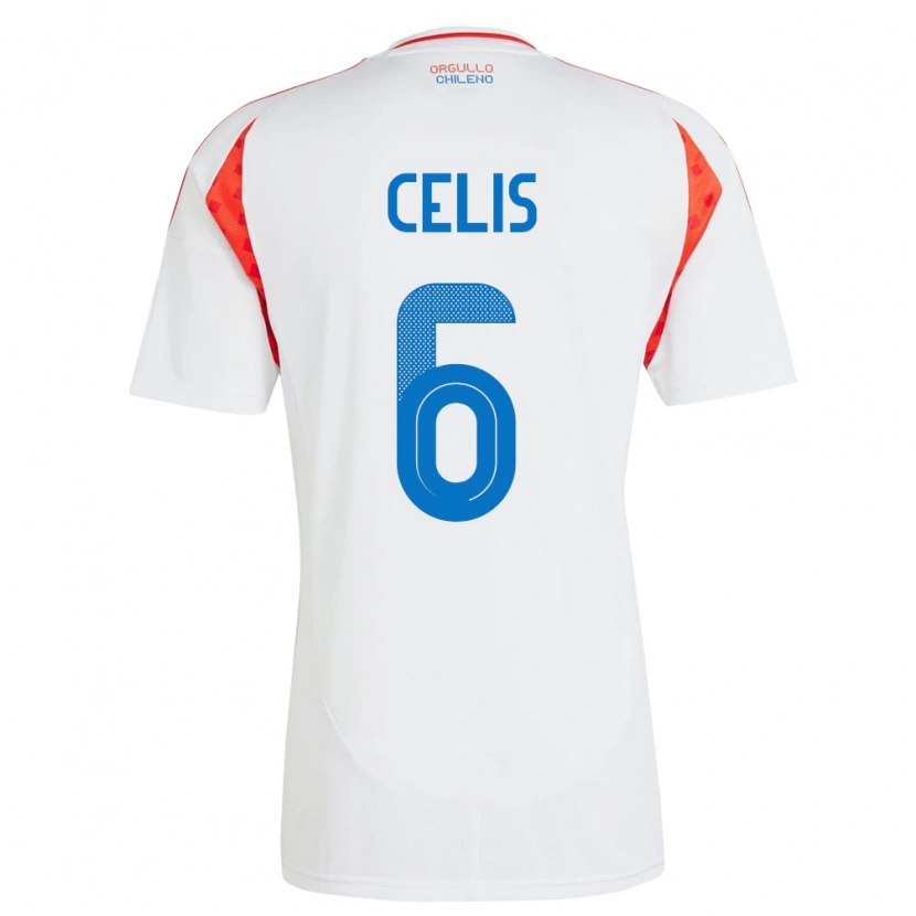 Danxen Homem Camisola Chile Milovan Celis #6 Branco Alternativa 24-26 Camisa