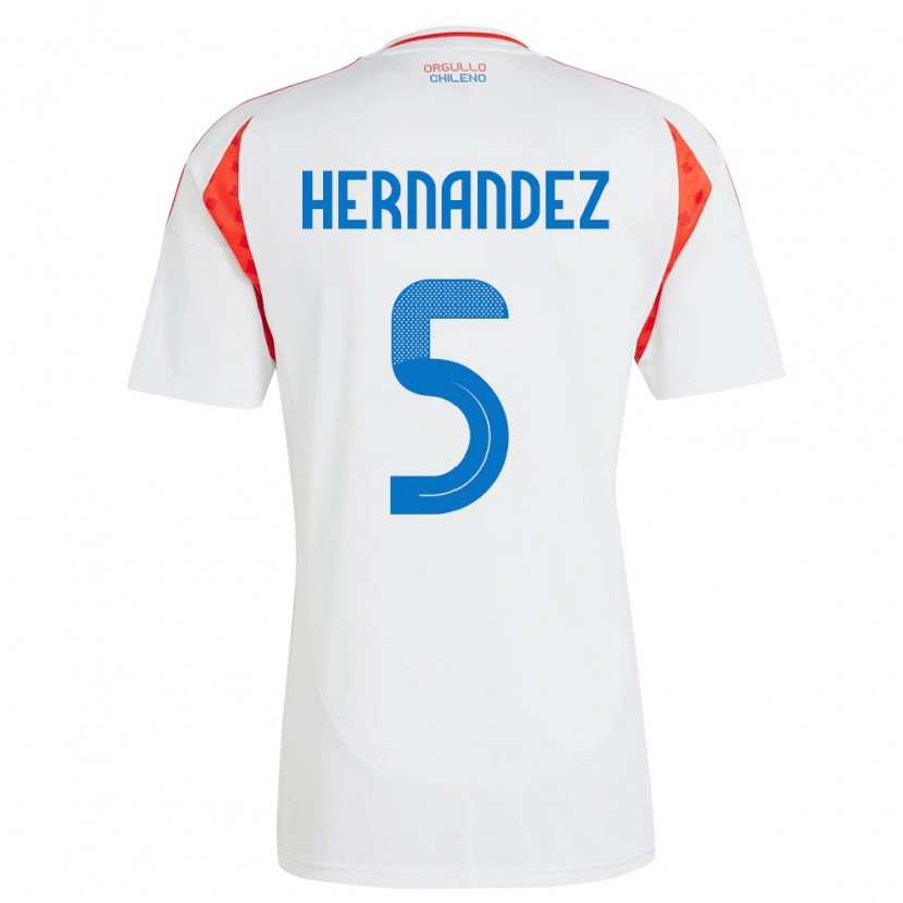 Danxen Homem Camisola Chile Monserrat Hernández #5 Branco Alternativa 24-26 Camisa