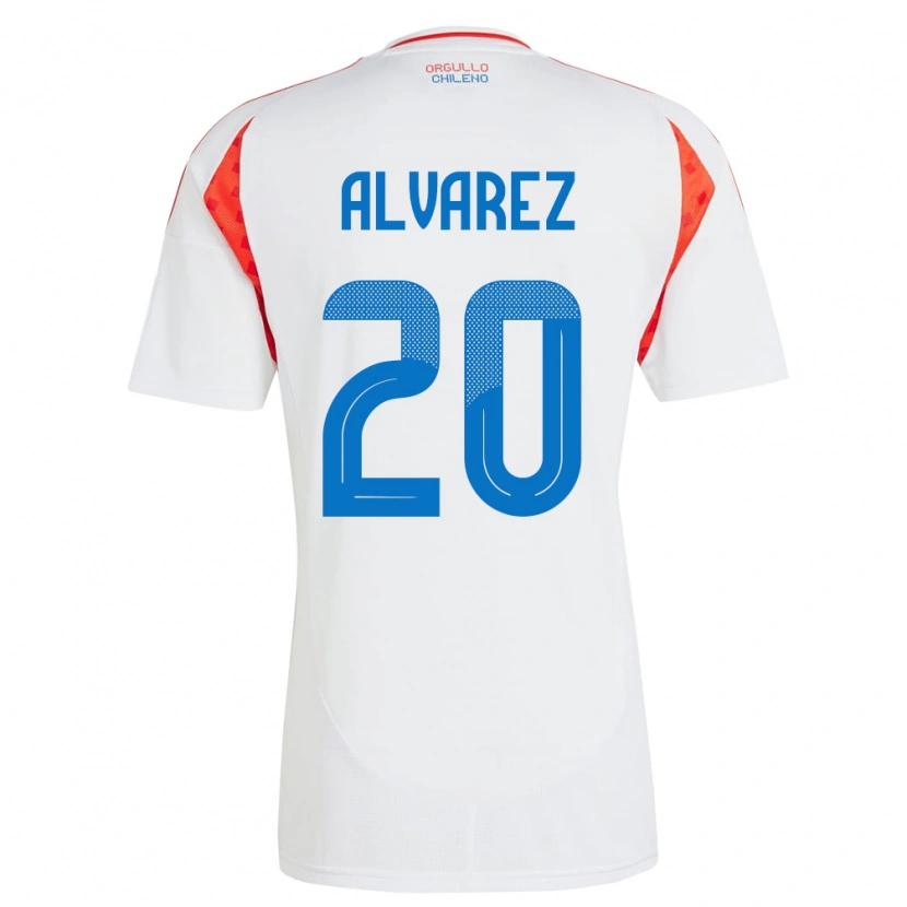 Danxen Homem Camisola Chile Anaís Álvarez #20 Branco Alternativa 24-26 Camisa