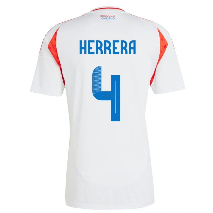 Danxen Homem Camisola Chile Claudia Herrera #4 Branco Alternativa 24-26 Camisa