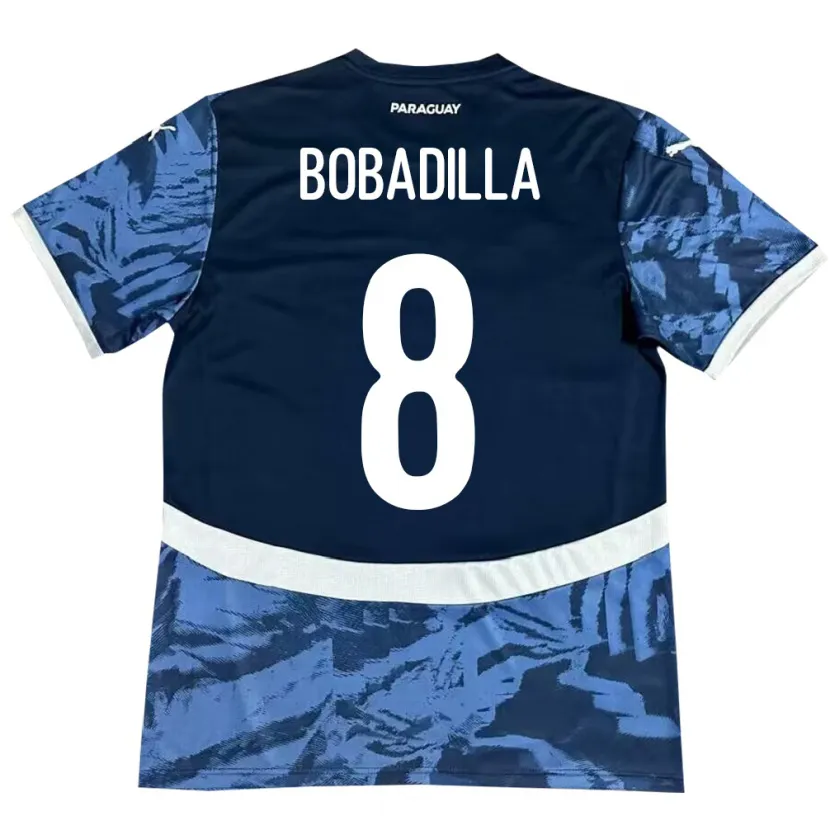 Danxen Homem Camisola Paraguai Damián Bobadilla #8 Azul Alternativa 24-26 Camisa