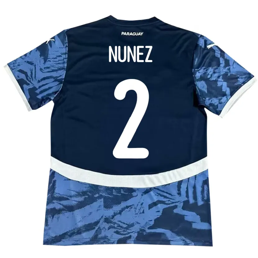 Danxen Homem Camisola Paraguai Alan Núñez #2 Azul Alternativa 24-26 Camisa