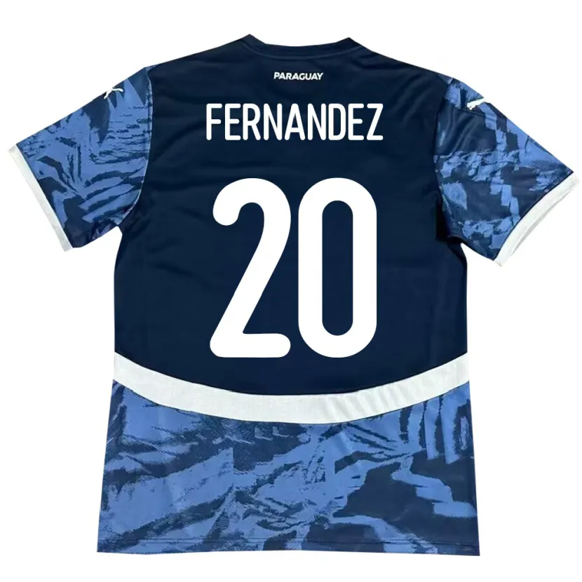 Danxen Homem Camisola Paraguai Marcelo Fernández #20 Azul Alternativa 24-26 Camisa
