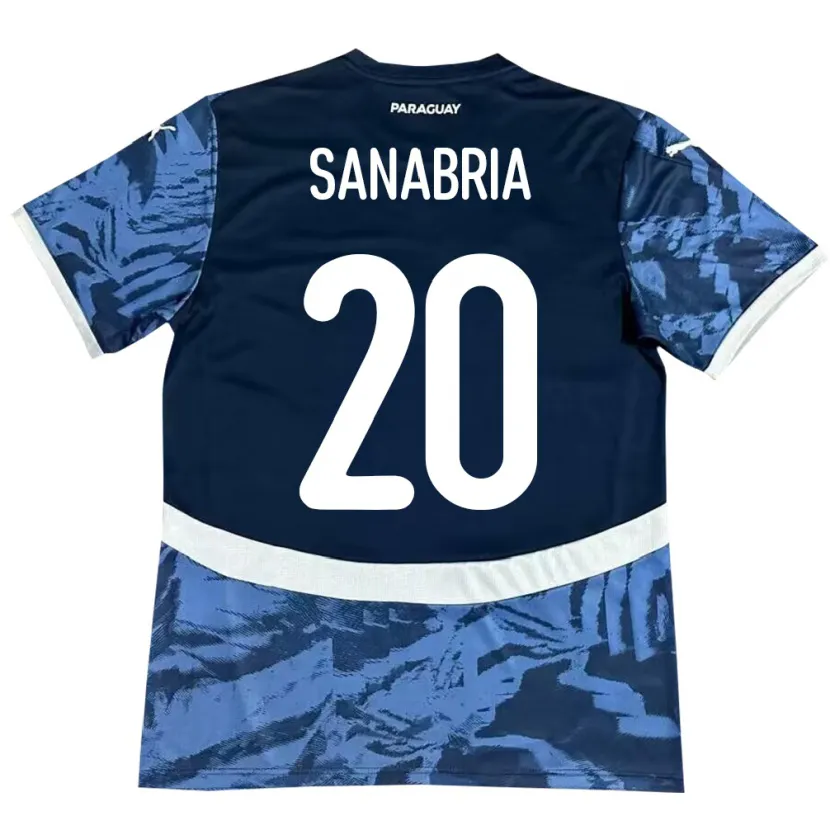 Danxen Homem Camisola Paraguai Tobías Sanabria #20 Azul Alternativa 24-26 Camisa