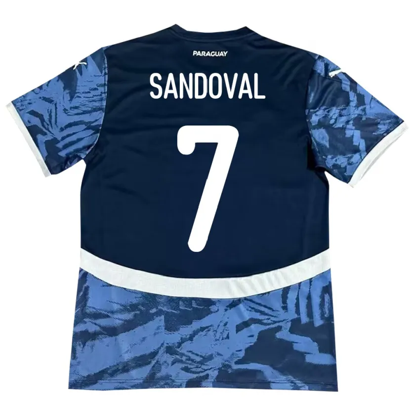 Danxen Homem Camisola Paraguai Fabiola Sandoval #7 Azul Alternativa 24-26 Camisa