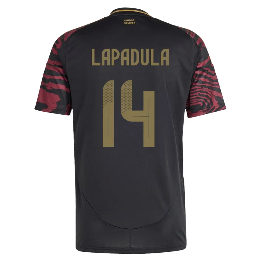 Danxen Homem Camisola Peru Gianluca Lapadula #14 Preto Alternativa 24-26 Camisa