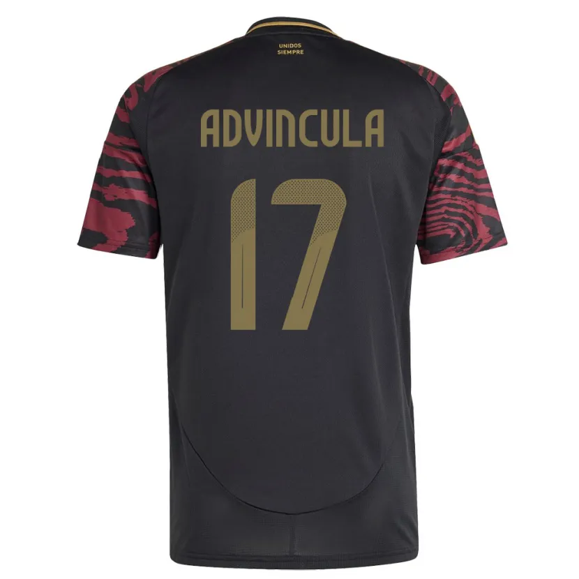 Danxen Homem Camisola Peru Luis Advíncula #17 Preto Alternativa 24-26 Camisa