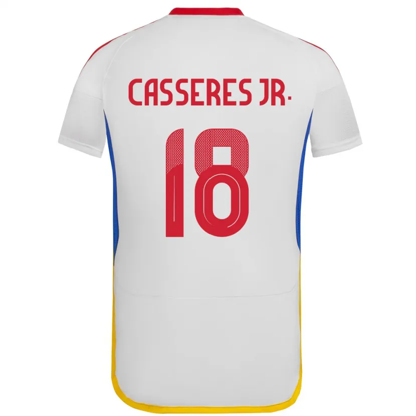 Danxen Homem Camisola Venezuela Cristian Cásseres Jr. #18 Branco Alternativa 24-26 Camisa