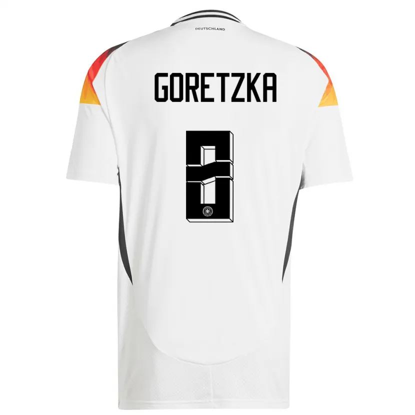 Danxen Mulher Camisola Alemanha Leon Goretzka #8 Branco Principal 24-26 Camisa