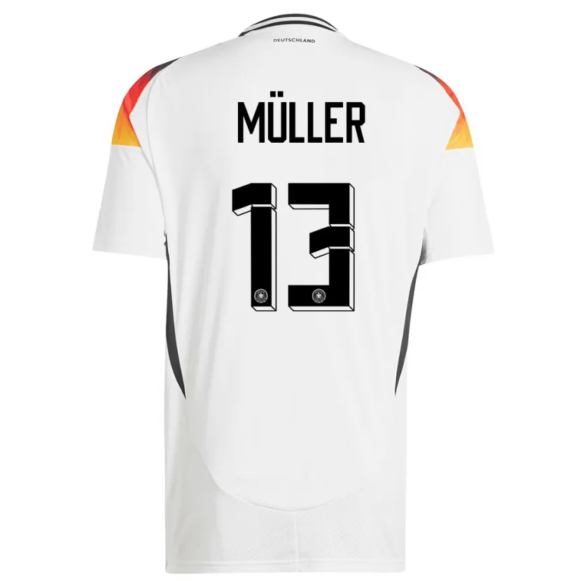 Danxen Mulher Camisola Alemanha Thomas Muller #13 Branco Principal 24-26 Camisa