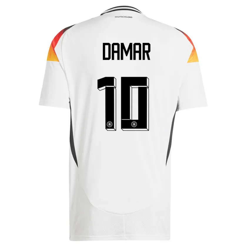 Danxen Mulher Camisola Alemanha Muhammed Damar #10 Branco Principal 24-26 Camisa