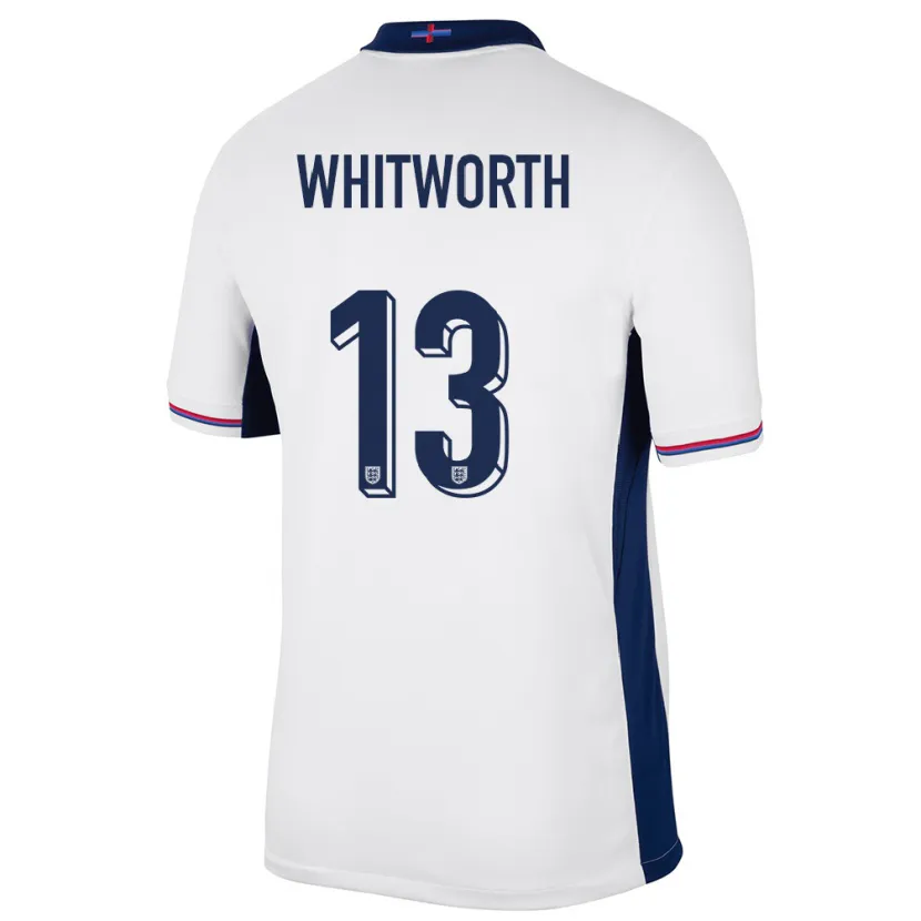 Danxen Mulher Camisola Inglaterra Joseph Whitworth #13 Branco Principal 24-26 Camisa