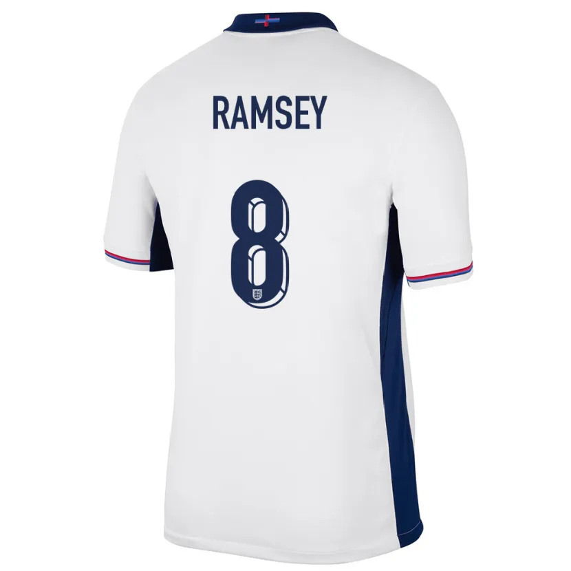 Danxen Mulher Camisola Inglaterra Jacob Ramsey #8 Branco Principal 24-26 Camisa