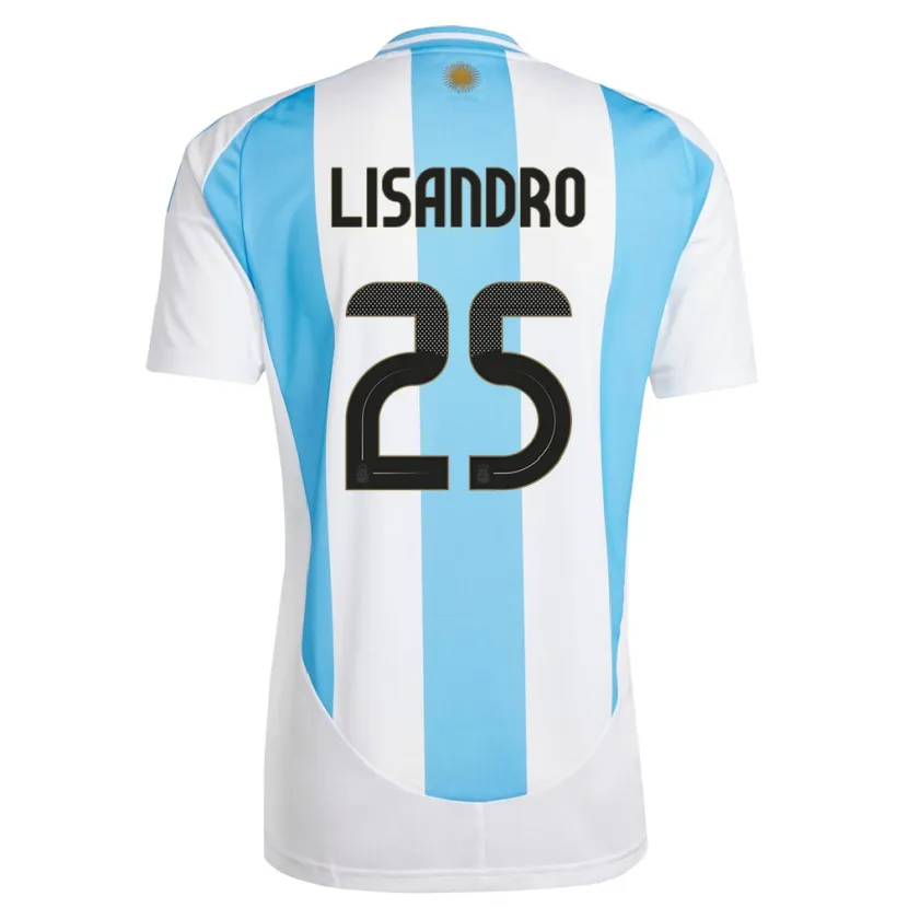 Danxen Mulher Camisola Argentina Lisandro Martinez #25 Branco Azul Principal 24-26 Camisa