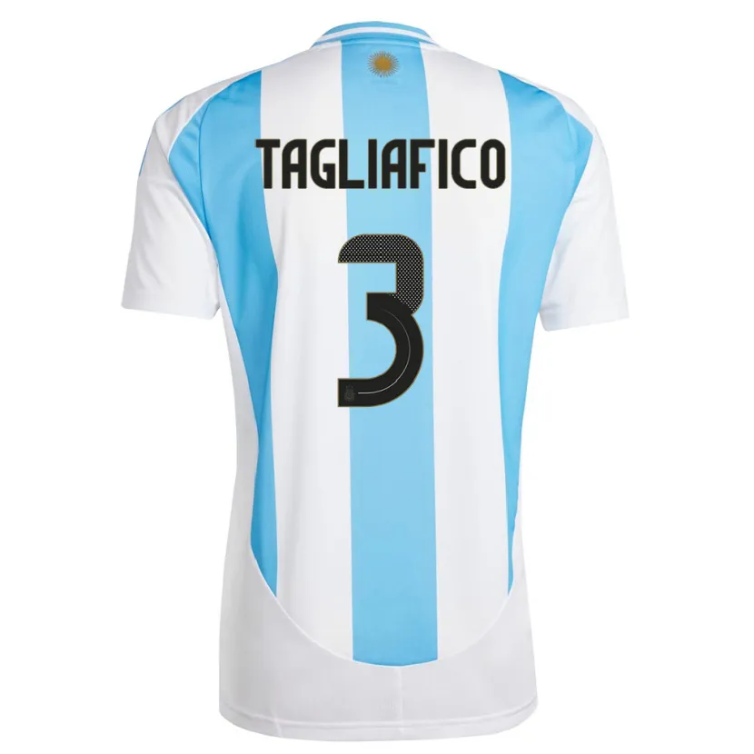 Danxen Mulher Camisola Argentina Nicolas Tagliafico #3 Branco Azul Principal 24-26 Camisa