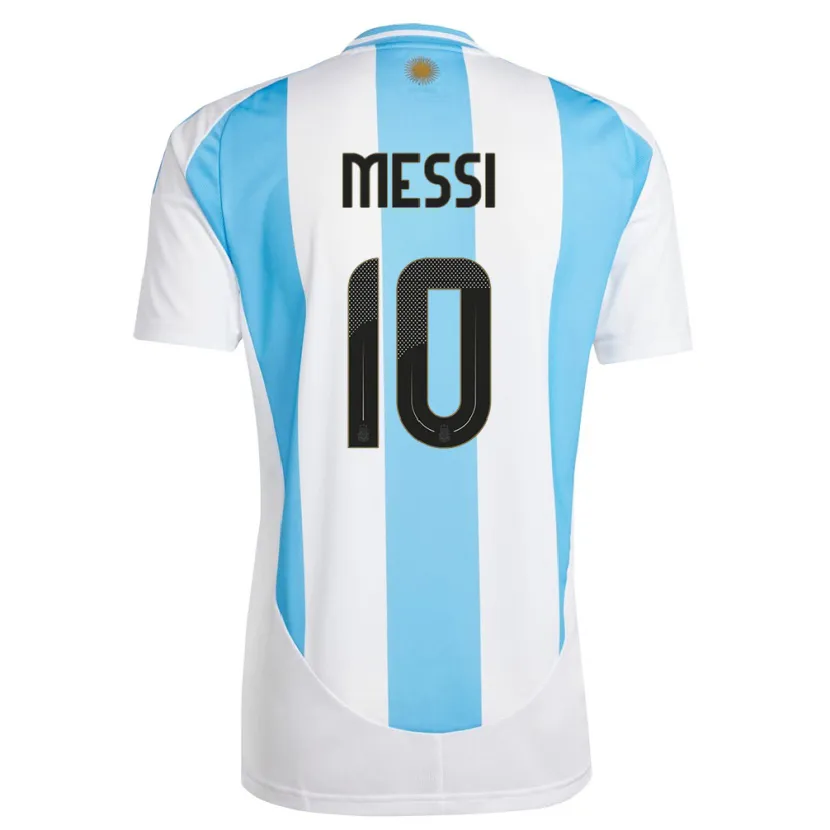 Danxen Mulher Camisola Argentina Lionel Messi #10 Branco Azul Principal 24-26 Camisa