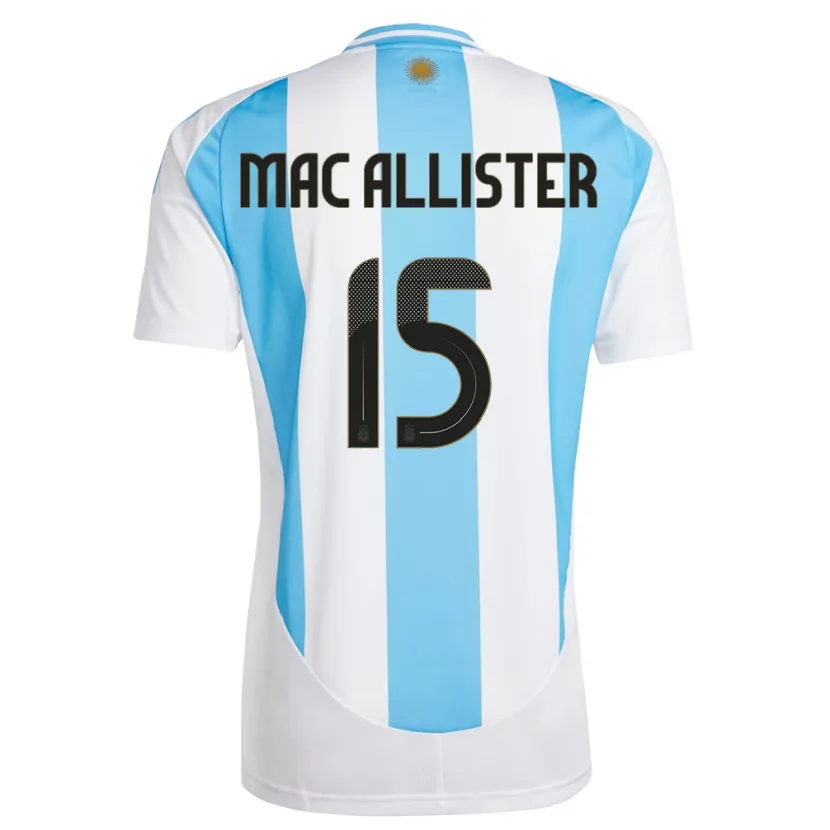 Danxen Mulher Camisola Argentina Alexis Mac Allister #15 Branco Azul Principal 24-26 Camisa