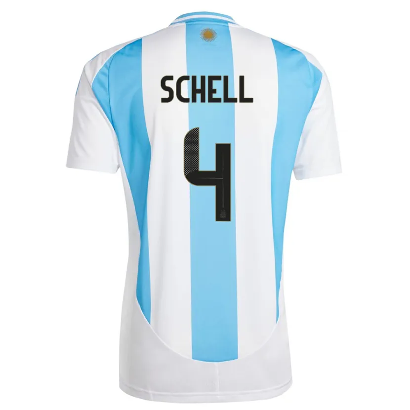 Danxen Mulher Camisola Argentina Sofia Schell #4 Branco Azul Principal 24-26 Camisa