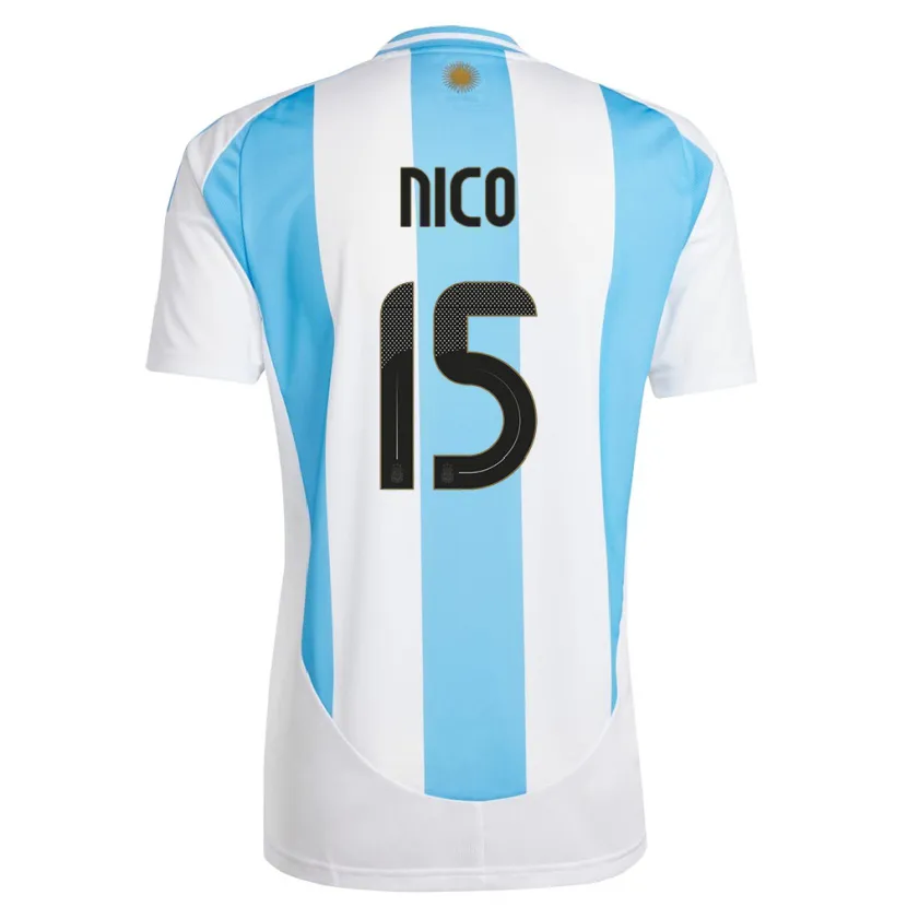 Danxen Mulher Camisola Argentina Nico  #15 Branco Azul Principal 24-26 Camisa